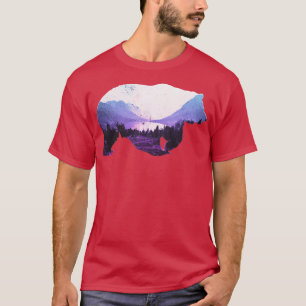 Grisly Bear Silhouette Glacier Us National Park Wi T Shirt