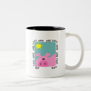 Grisnågot att sägaOink Tshirts och gåvor Två-Tonad Mugg
