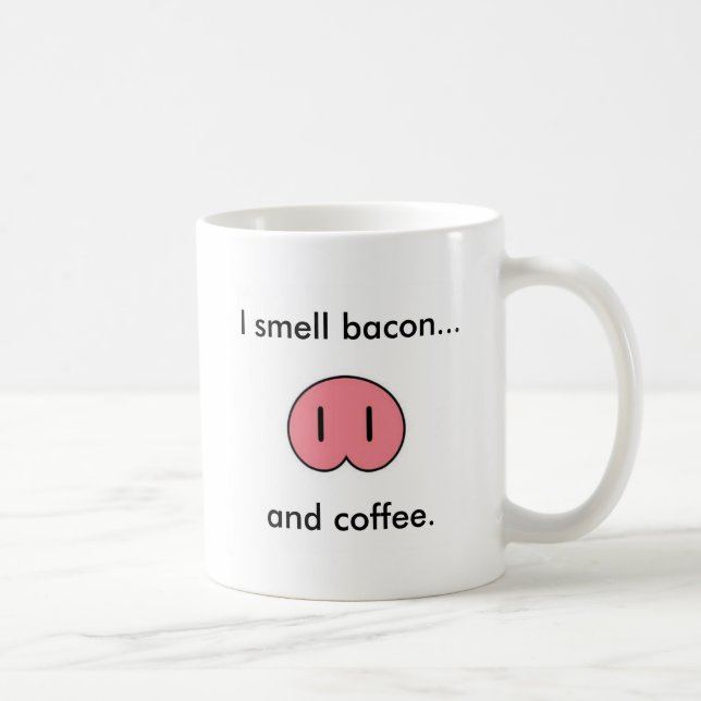 Grisnäsa med jag luktar bacon... kaffemugg (Höger)