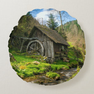 Grist Mill in the Black Forest Rund Kudde
