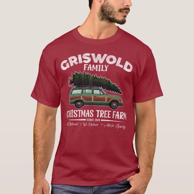 Griswold Family Julgran Farm T Shirt (Framsida)
