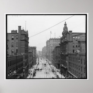Griswold gata, Detroit Michigan circa 1906 Poster