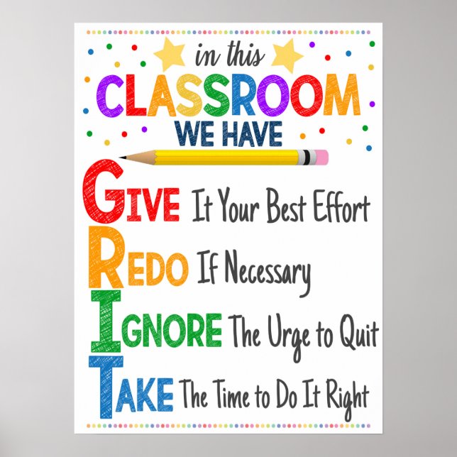 GRIT Acronym Classroom Poster (Framsidan)