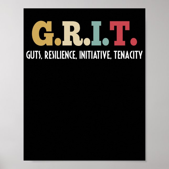 GRIT Guts Resilience Initiative Tenacity Positive Poster (Framsidan)
