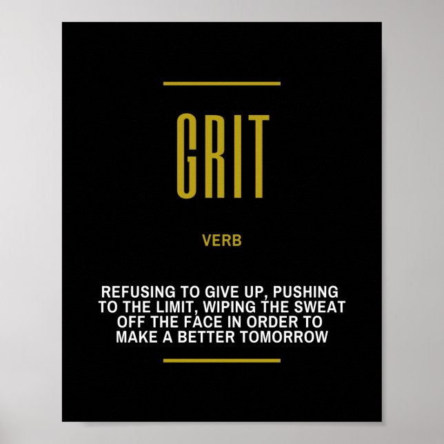 Grit inspirationcitat om framgång poster (Framsidan)