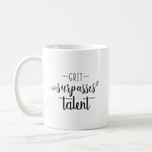 Grit vs Talent - Hustle Success Gym Motivational Kaffemugg