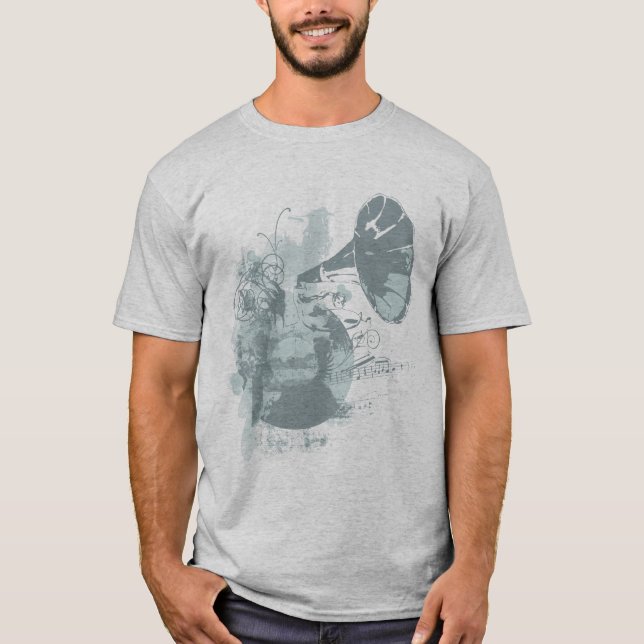 Gritty Gramophone T Shirt (Framsida)