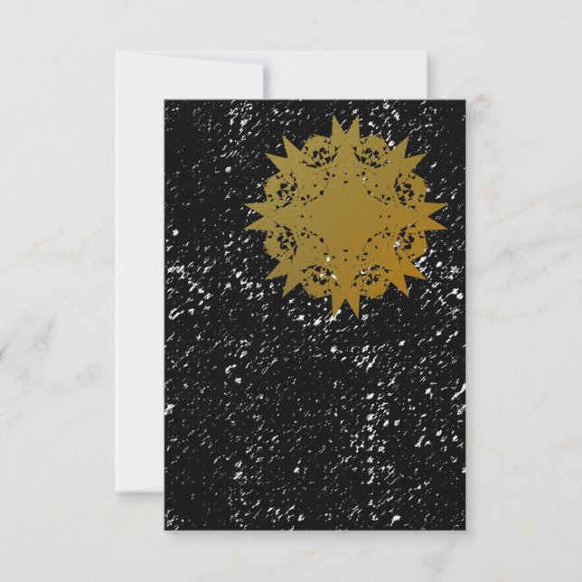 Gritty Grunge Golden Starburst Blank-inbjudan Inbjudningar (Framsida)