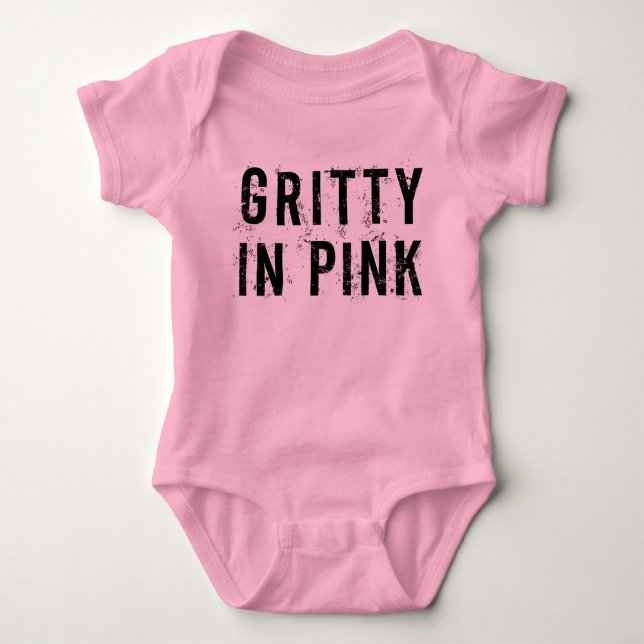 Gritty in Rosa - Baby Jersey Bodykostym (Rosa) T Shirt (Framsida)