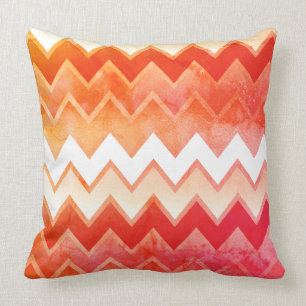 Gritty Orange Chevron Mönster Dekorativ kudde