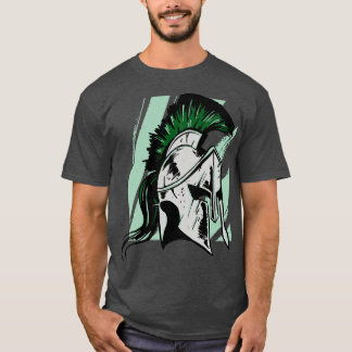 Gritty Spartan Helment Illustration T Shirt