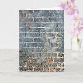 Gritty Steel Blue City Brick Wall Kort