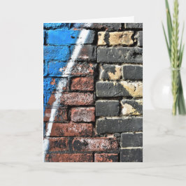 Gritty Two Tone Graffiti Art Brick Wall Kort