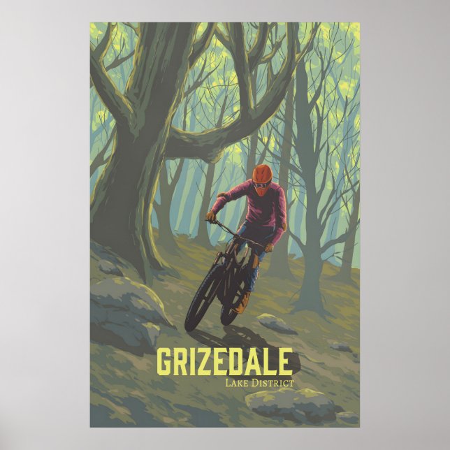 Grizedale Mountainbike Reseskylt Poster (Framsidan)