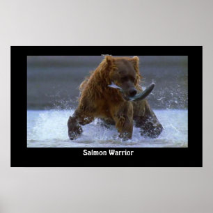 GRIZISKT BAR Fiske efter laxfisk Poster