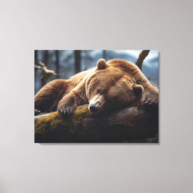GRIZISKT BÄRA SKRIVET UT CANVAS-TRYCK CANVASTRYCK (Framsida)