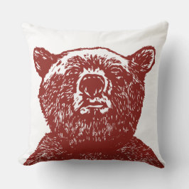 GRIZLY BEAR Juldagen Röd Vintage Dekorativ kudde
