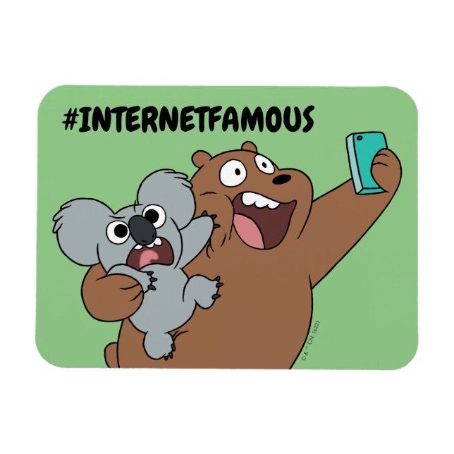 Grizz & Nom Nom - #InternetFamous Magnet (Horisontell)