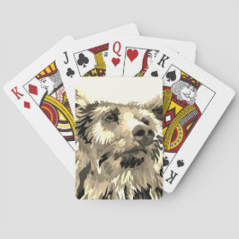 Grizzbjörn popkonst brun svart vit casinokort