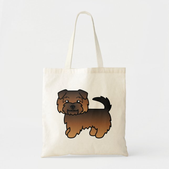 Grizzle Norfolk Terrier Cute Tecknad hund Tygkasse (Framsidan)