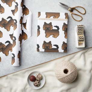 Grizzle Norwich Terrier Tecknad hund Mönster Presentpapper