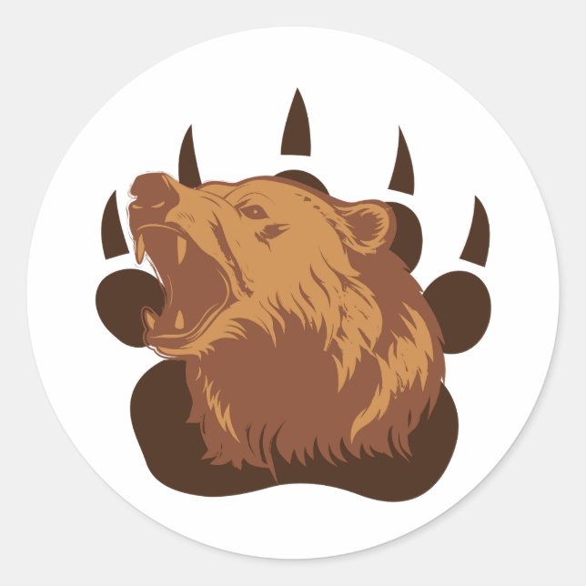 Grizzle Runt Klistermärke (Framsida)
