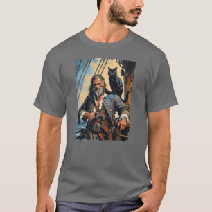 Grizzled pirat på fraktens däck. t shirt