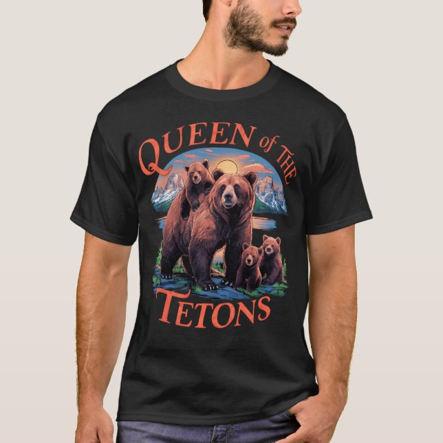 Grizzly 399 Bear Älskare Queen of the Tetons Natio T Shirt (Framsida)