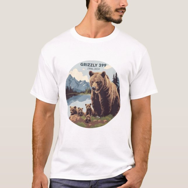 Grizzly 399 i minnet av Bear 399 Mamma Forever Que T Shirt (Framsida)