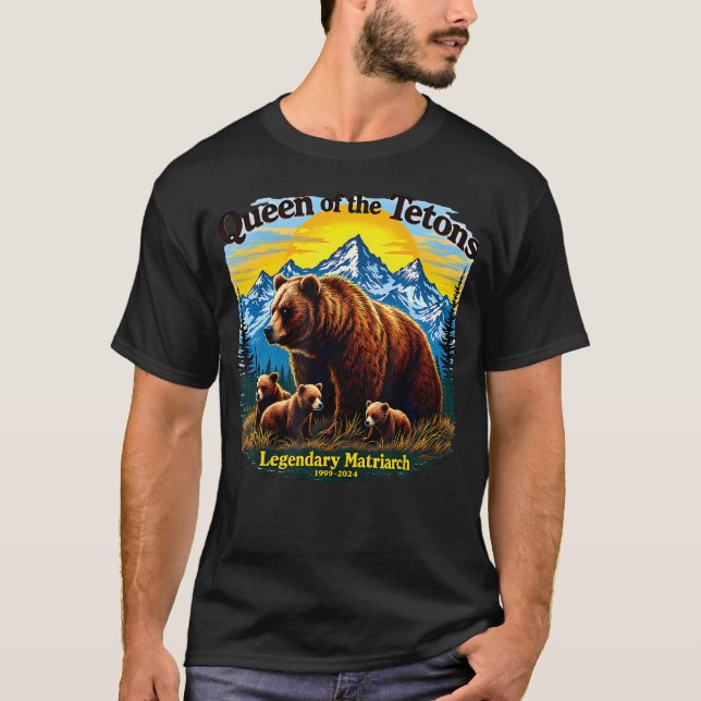 Grizzly 399 Tribute Queen of the Tetons Bear T Shirt (Framsida)