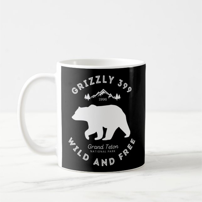 Grizzly 399 Vild Free Grand Teton National Park Kaffemugg (Vänster)
