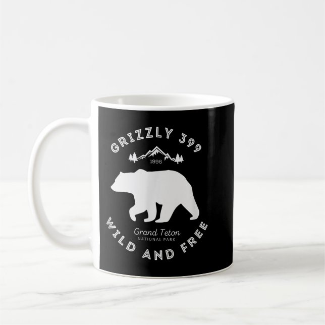 Grizzly 399 Vild "Free Grand Teton National Park" Kaffemugg (Vänster)