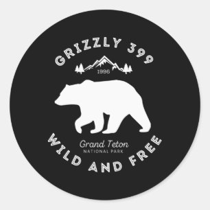 Grizzly 399 Vild Free Grand Teton National Park Runt Klistermärke