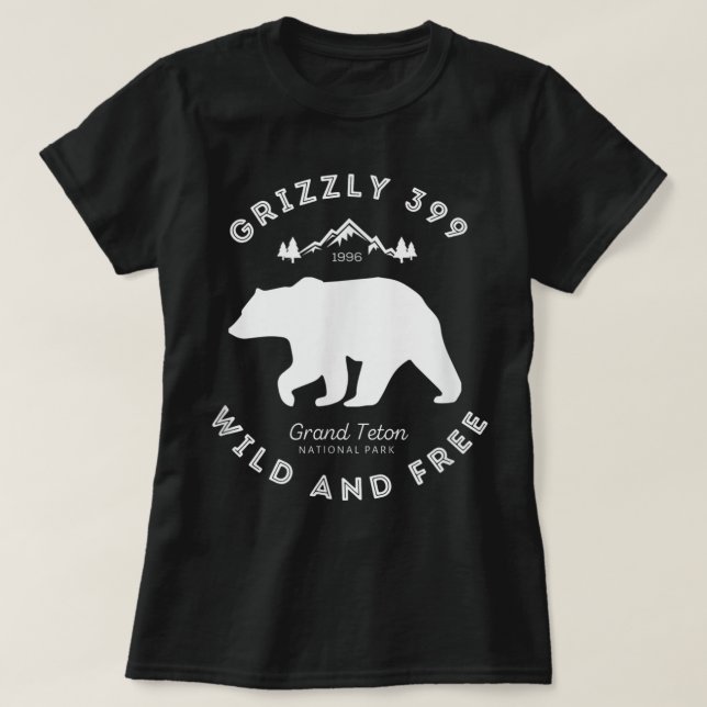 Grizzly 399 Vild "Free Grand Teton National Park" T Shirt (Design framsida)
