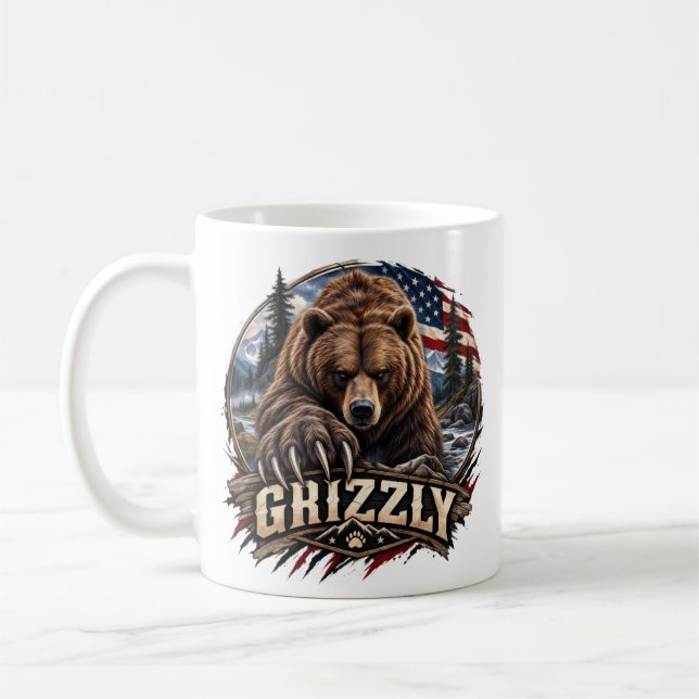 Grizzly – Amerikansk vildmark Kaffemugg (Vänster)