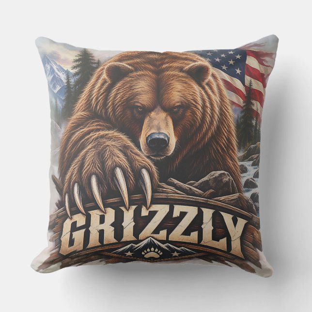 Grizzly – Amerikansk vildmark Kudde (Framsida)