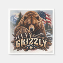 Grizzly – Amerikansk vildmark Pappersservett