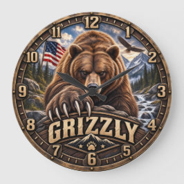 Grizzly – Amerikansk vildmark Stor Klocka