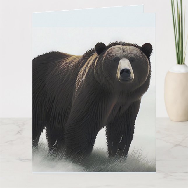 GRIZZLY BAR ART BIG BIRTHDAY Card Kort (Framsida)