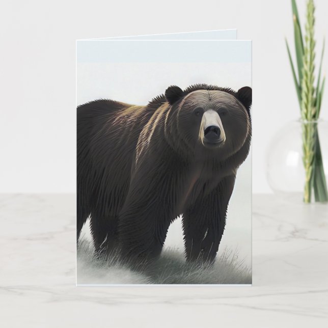 GRIZZLY BAR ART BIG BIRTHDAY Card Kort (Framsida)