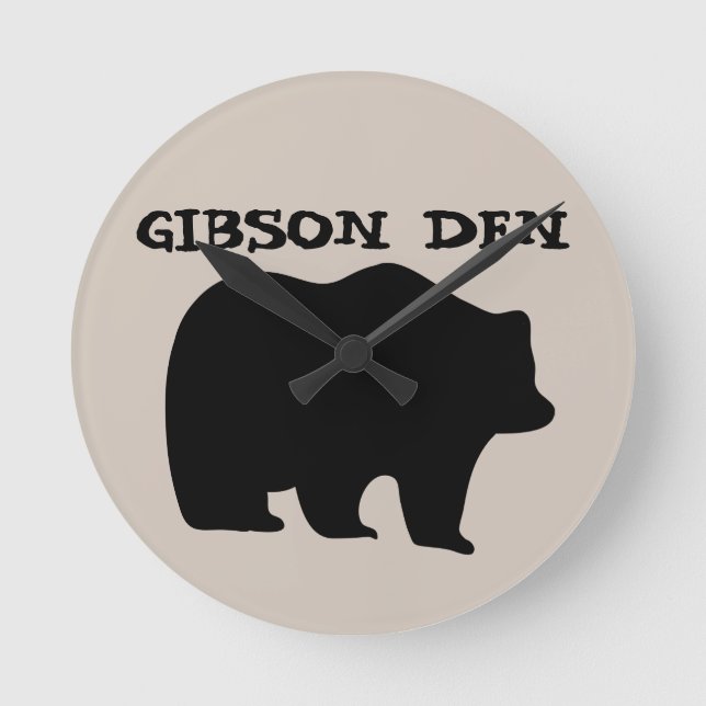 GRIZZLY BAR ART PERSONLIG CLOCK RUND KLOCKA (Framsida)
