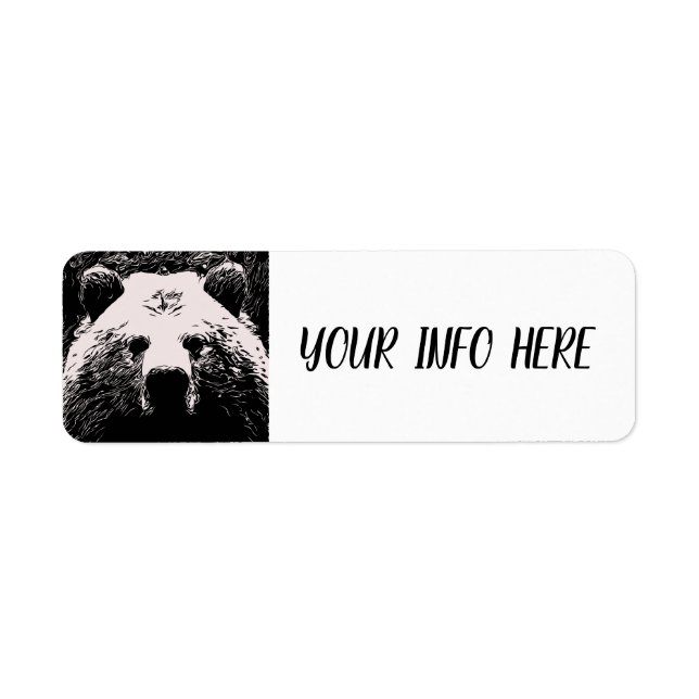 GRIZZLY BAR ART Returetiketters Returadress Etikett (Framsidan)