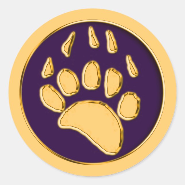 GRIZZLY BÄRA TRYCK RUNT KLISTERMÄRKE (Framsida)