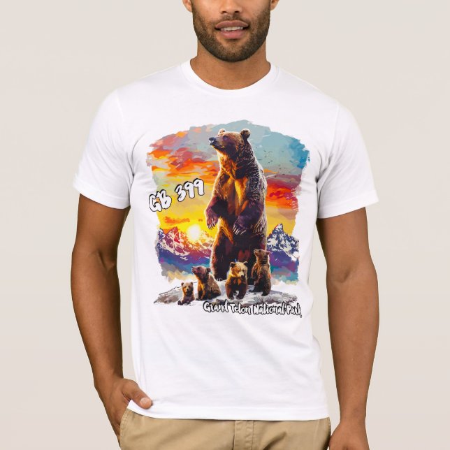 Grizzly Bear 399 4 Unge Grand Teton National Park T Shirt (Framsida)