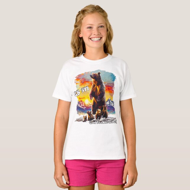 Grizzly Bear 399 4 Unge Grand Teton National Park T Shirt (Hel framsida)