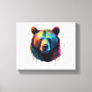Grizzly Bear Älskare Pop Art Big Grizzly Bear Canvastryck