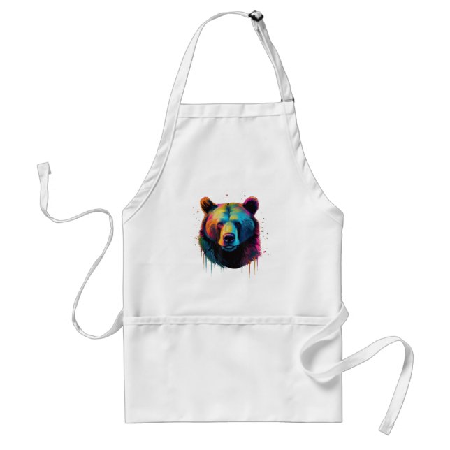 Grizzly Bear Älskare Pop Art Big Grizzly Bear Förkläde (Framsidan)