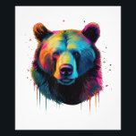 Grizzly Bear Älskare Pop Art Big Grizzly Bear Fototryck<br><div class="desc">Grizzly Bear Älskare Pop Art Big Grizzly Bear</div>
