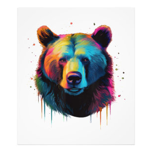 Grizzly Bear Älskare Pop Art Big Grizzly Bear Fototryck