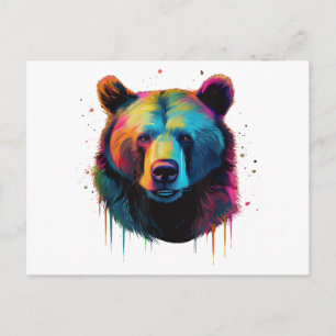 Grizzly Bear Älskare Pop Art Big Grizzly Bear Helg Vykort